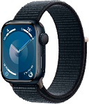 Apple Watch Series 9, 41 мм, корпус из алюминия цвета «тёмная ночь», ремешок Sport Loop «тёмная ночь»