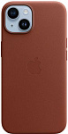 Чехол кожаный Apple MagSafe для iPhone 14 (коричневый)