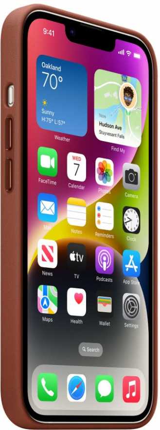 картинка Чехол кожаный Apple MagSafe для iPhone 14 (коричневый) от магазина Технолав