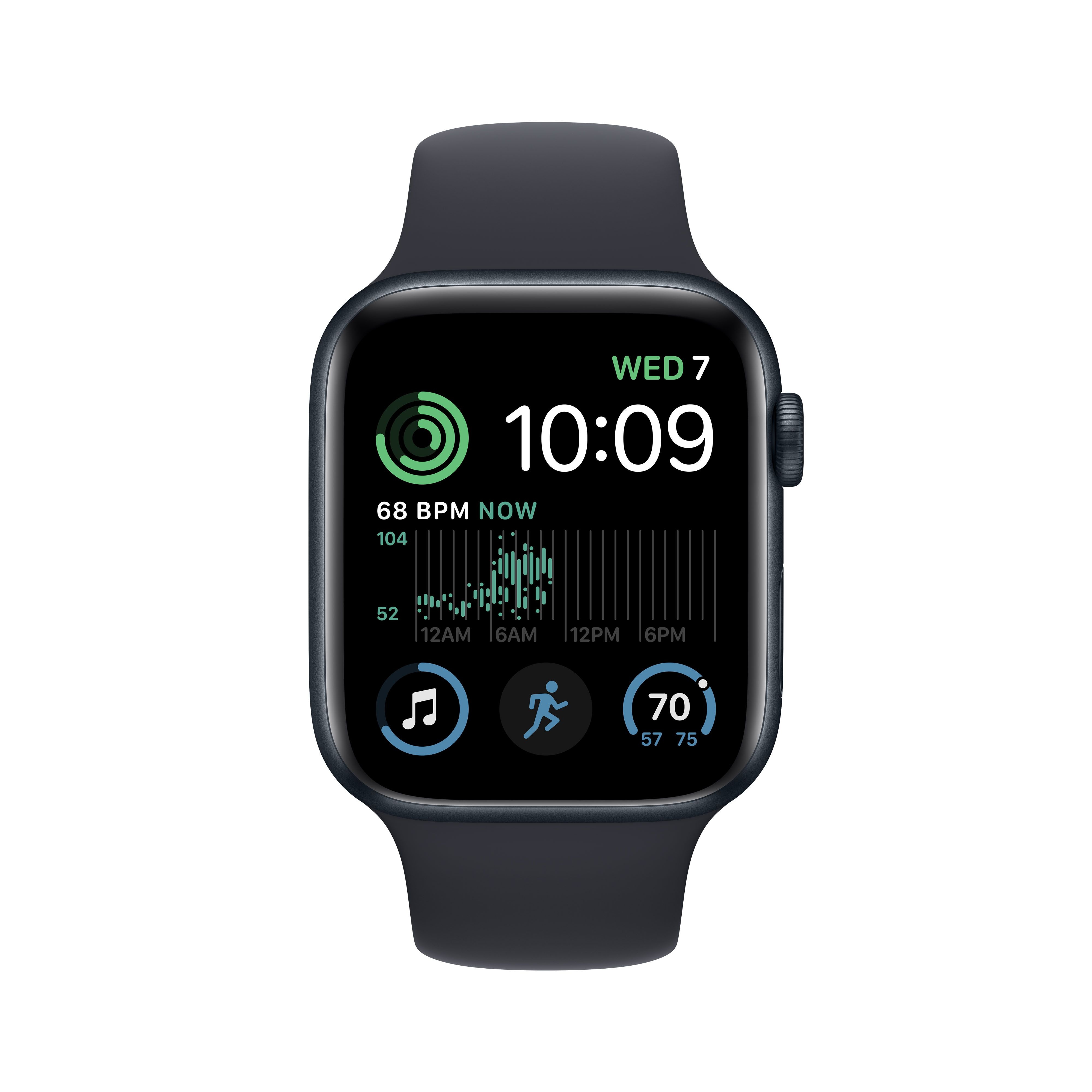 картинка Apple Watch SE 2022, 44mm Midnight Aluminum Case with Midnight Sport Band (темная ночь) M/L от магазина Технолав