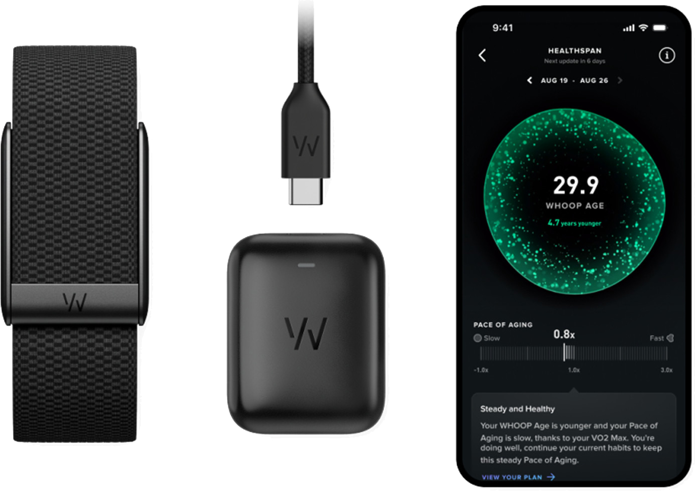 картинка Фитнес-браслет WHOOP 5.0 Peak Obsidian (черный) от магазина Технолав