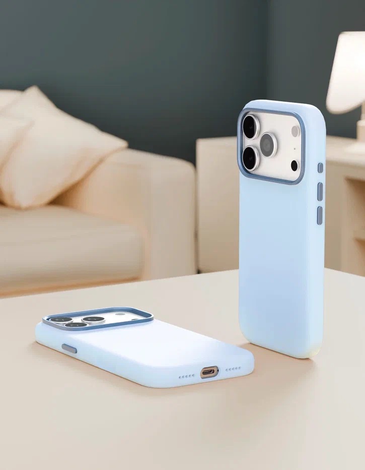 картинка Чехол защитный VLP Aster Pro Case с MagSafe для iPhone 17 Pro, голубой от магазина Технолав