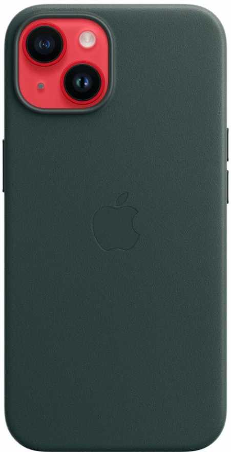 картинка Чехол кожаный Apple MagSafe для iPhone 14 (зелёный лес) от магазина Технолав