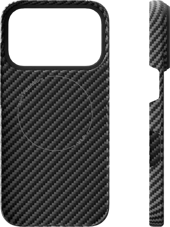 картинка Чехол защитный VLP Kevlar Case с MagSafe для iPhone 17 Pro, черный от магазина Технолав