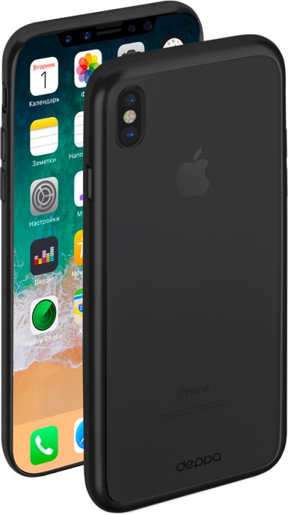 картинка Клип-кейс Deppa Gel Plus для Apple iPhone X /Xs (черный) от магазина Технолав