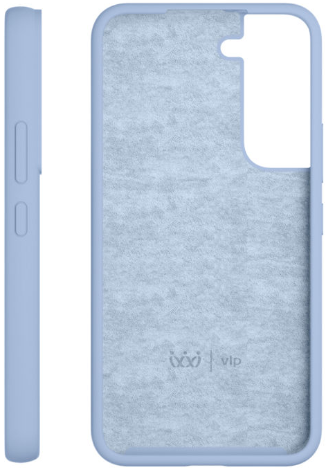 картинка Чехол защитный “vlp” Silicone case Soft Touch для Samsung S22, серо-голубой от магазина Технолав