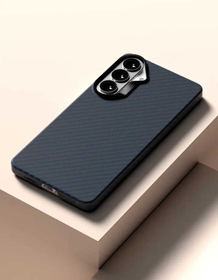 картинка Чехол защитный VLP Kevlar Case с MagSafe для Samsung Galaxy S26+, синий от магазина Технолав