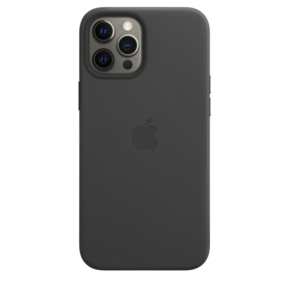 картинка Кожаный чехол MagSafe для iPhone 12 Pro Max, чёрный цвет от магазина Технолав