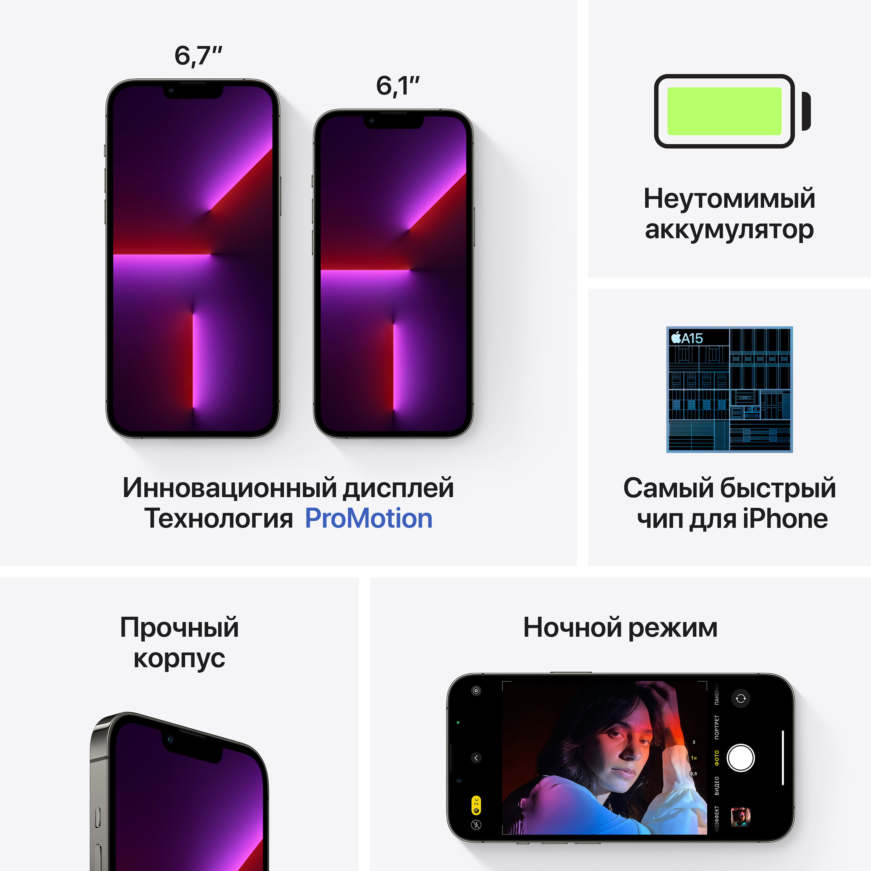 картинка Смартфон Apple iPhone 13 Pro 256GB (графитовый) (уценка 122) от магазина Технолав