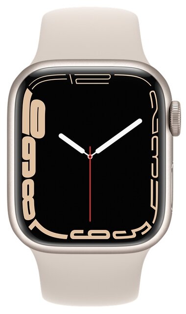 картинка Apple Watch Series 7, 45 мм, корпус из алюминия цвета «сияющая звезда», спортивный ремешок «сияющая звезда» от магазина Технолав