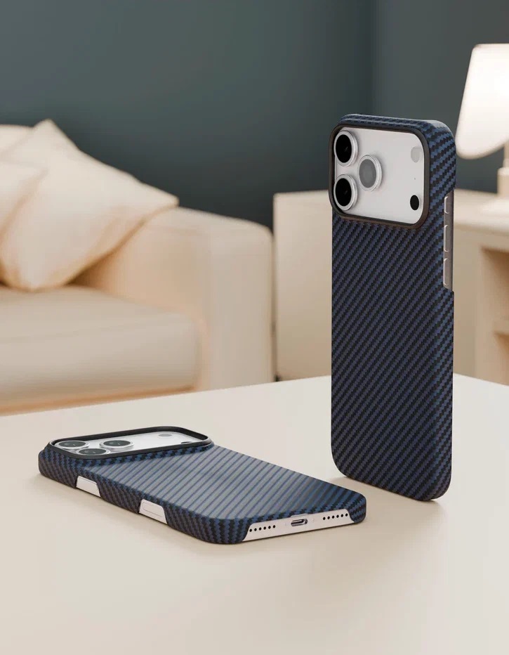 картинка Чехол защитный VLP Kevlar Case с MagSafe для iPhone 17 Pro Max, синий от магазина Технолав