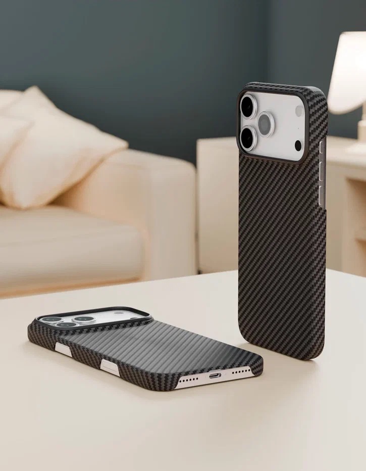 картинка Чехол защитный VLP Kevlar Case с MagSafe для iPhone 17 Pro Max, черный от магазина Технолав