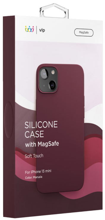 картинка Чехол защитный “vlp” Silicone case with MagSafe для iPhone 13 mini, Soft Touch, марсала от магазина Технолав