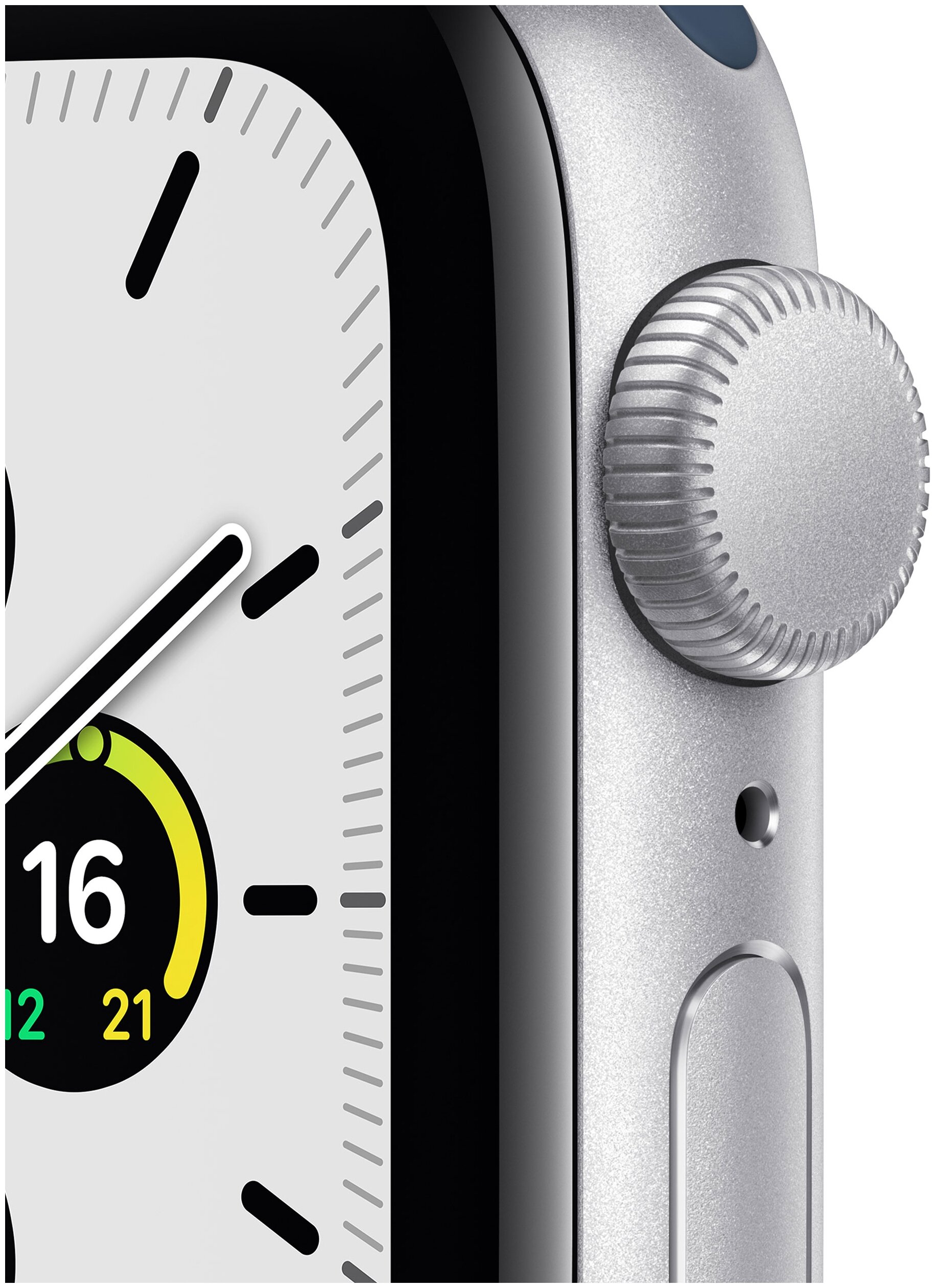 картинка Умные часы Apple Watch SE, 44 мм, корпус из алюминия серебристого цвета спортивный ремешок цвета «синий омут» от магазина Технолав