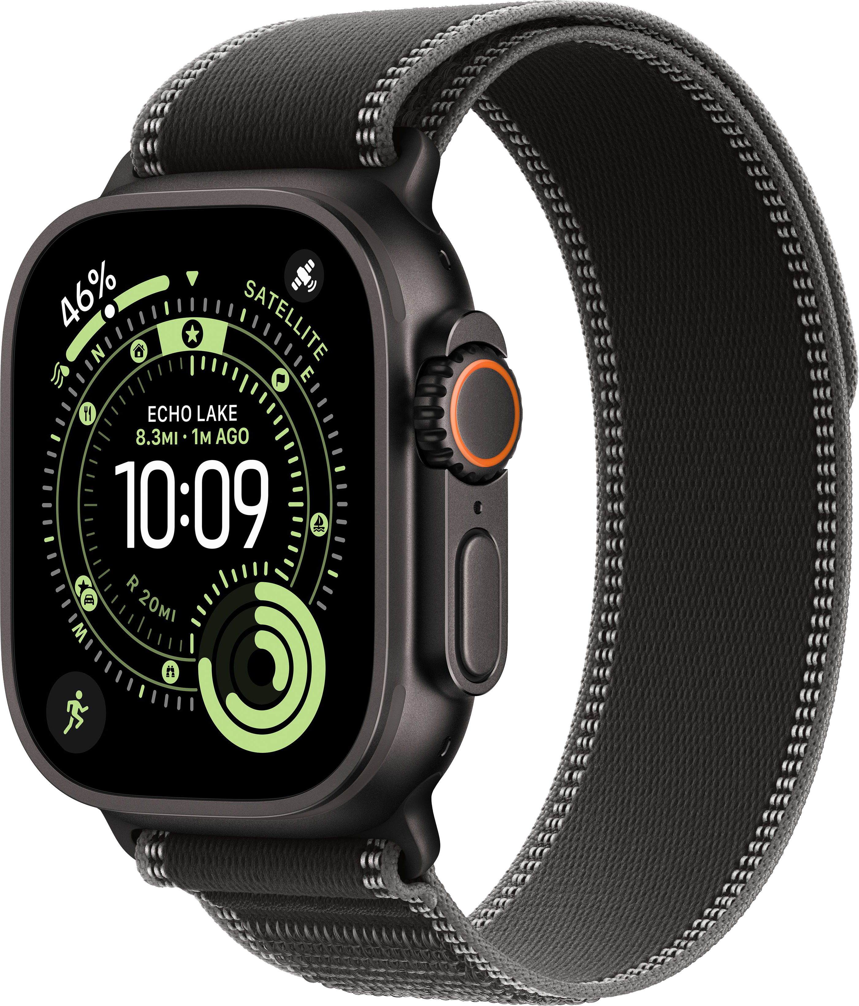 картинка Умные часы Apple Watch Ultra 3 (2025) 49mm Black Titanium Case with Black/Charcoal Trail Loop от магазина Технолав