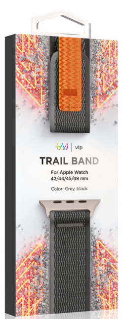 картинка Ремешок нейлоновый Trail Band “vlp” для Apple Watch 44/45/49mm (черно-серый) от магазина Технолав