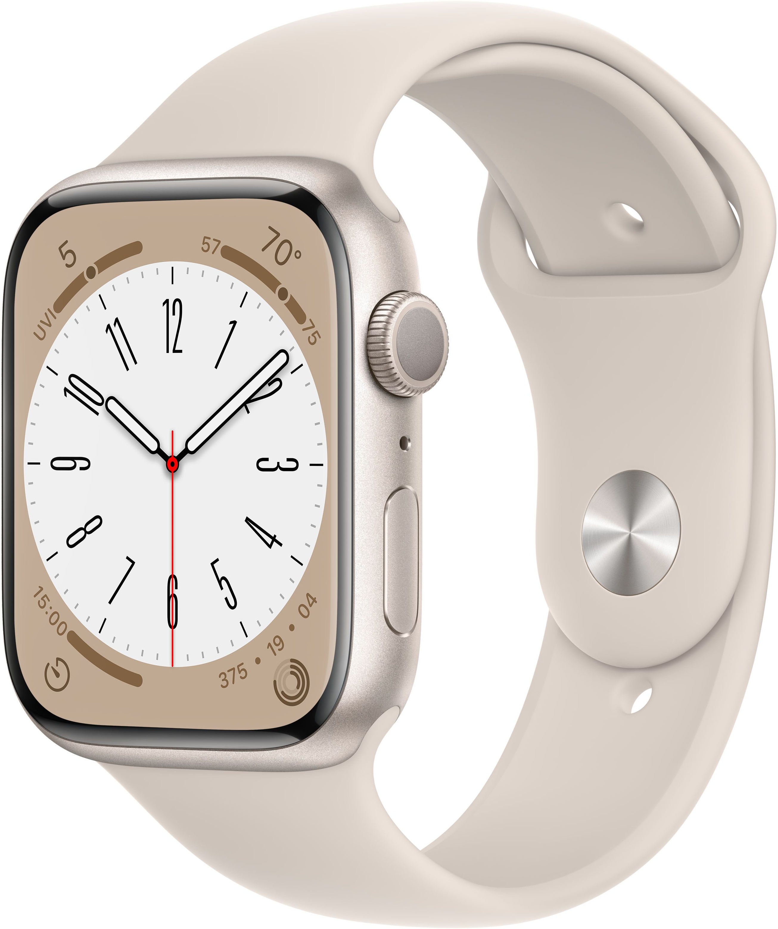 картинка Apple Watch Series 8 GPS, 41mm Starlight Aluminum Case with Starlight Sport Band (сияющая звезда) S/M от магазина Технолав