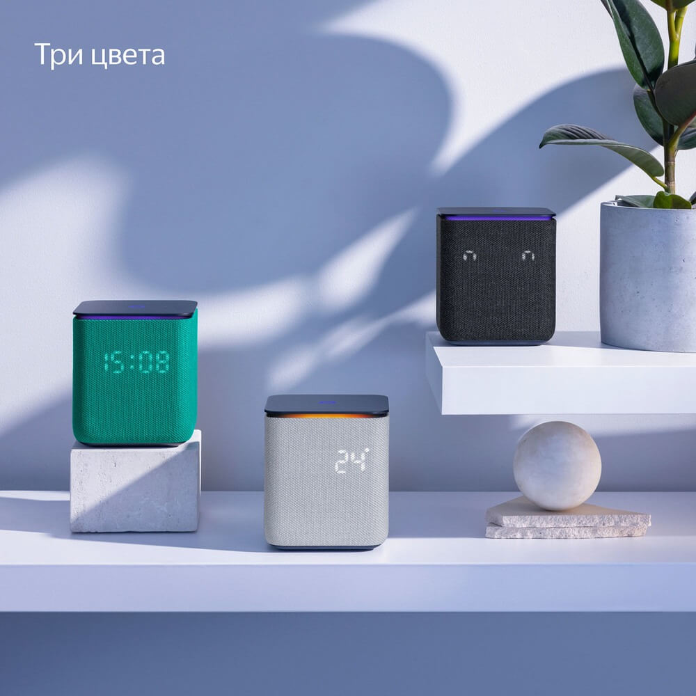 картинка Умная колонка Яндекс Станция Миди с Алисой, с Zigbee, 24 Вт, черный от магазина Технолав
