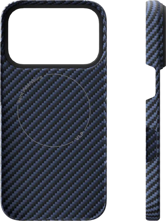 картинка Чехол защитный VLP Kevlar Case с MagSafe для iPhone 17 Pro, синий от магазина Технолав