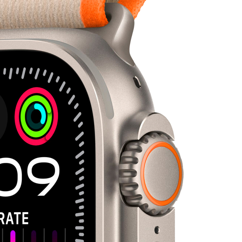 картинка Apple Watch Ultra 2 GPS + Cellular, 49 мм, корпус из титана, ремешок Trail оранжевого/бежевого цвета, размер M/L от магазина Технолав