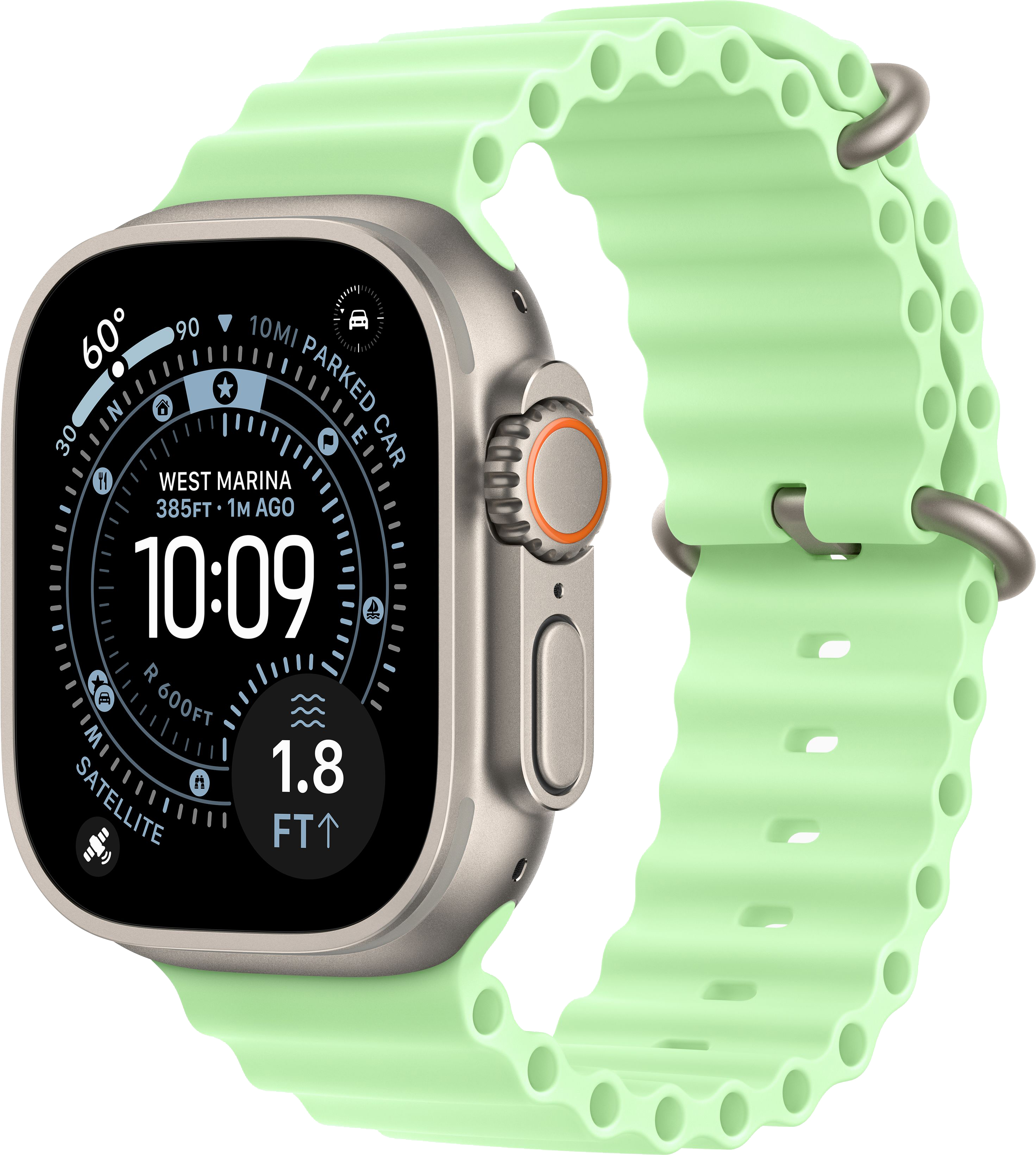 Умные часы Apple Watch Ultra 3 (2025) 49mm Natural Titanium Case with Neon Green Ocean Band