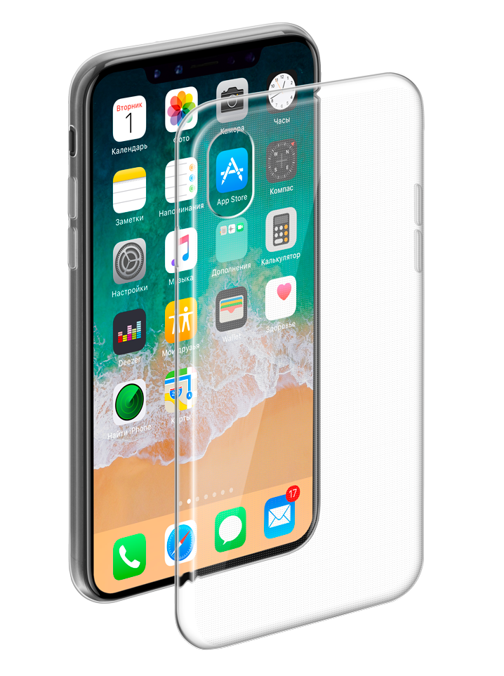картинка Силиконовый чехол для Apple iPhone X /XS (прозрачный) от магазина Технолав