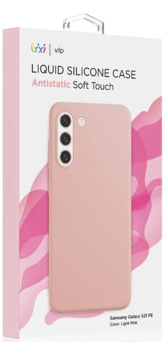 картинка Чехол защитный “vlp” Silicone case Soft Touch для Samsung S21 FE, светло-розовый от магазина Технолав