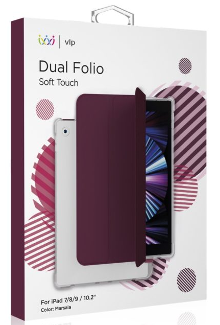 картинка Чехол-книжка “vlp” Dual Folio для iPad 7/8/9 Soft Touch, марсала от магазина Технолав