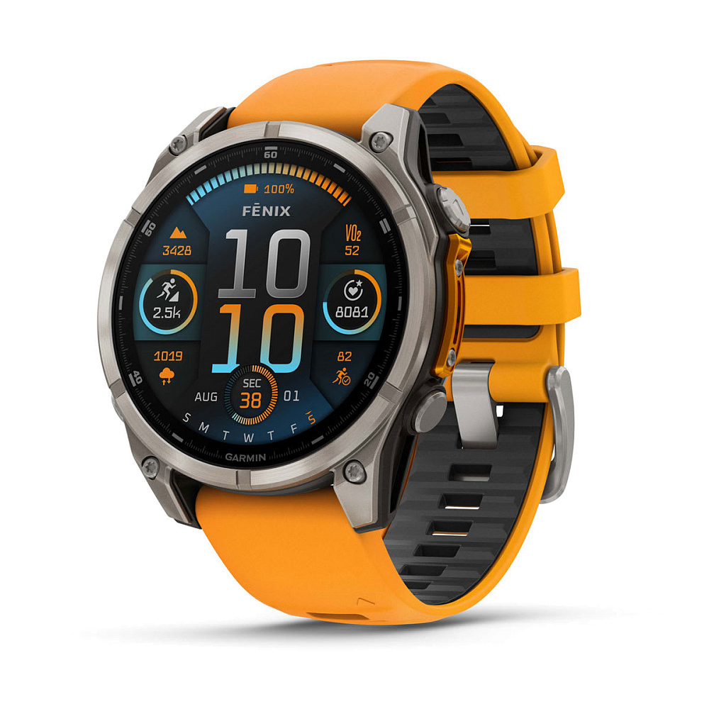 картинка Смарт-часы Garmin Fenix 8 47mm AMOLED Sapphire Graphite DLC Titanium Spark Orange Silicone (010-02904-19) от магазина Технолав