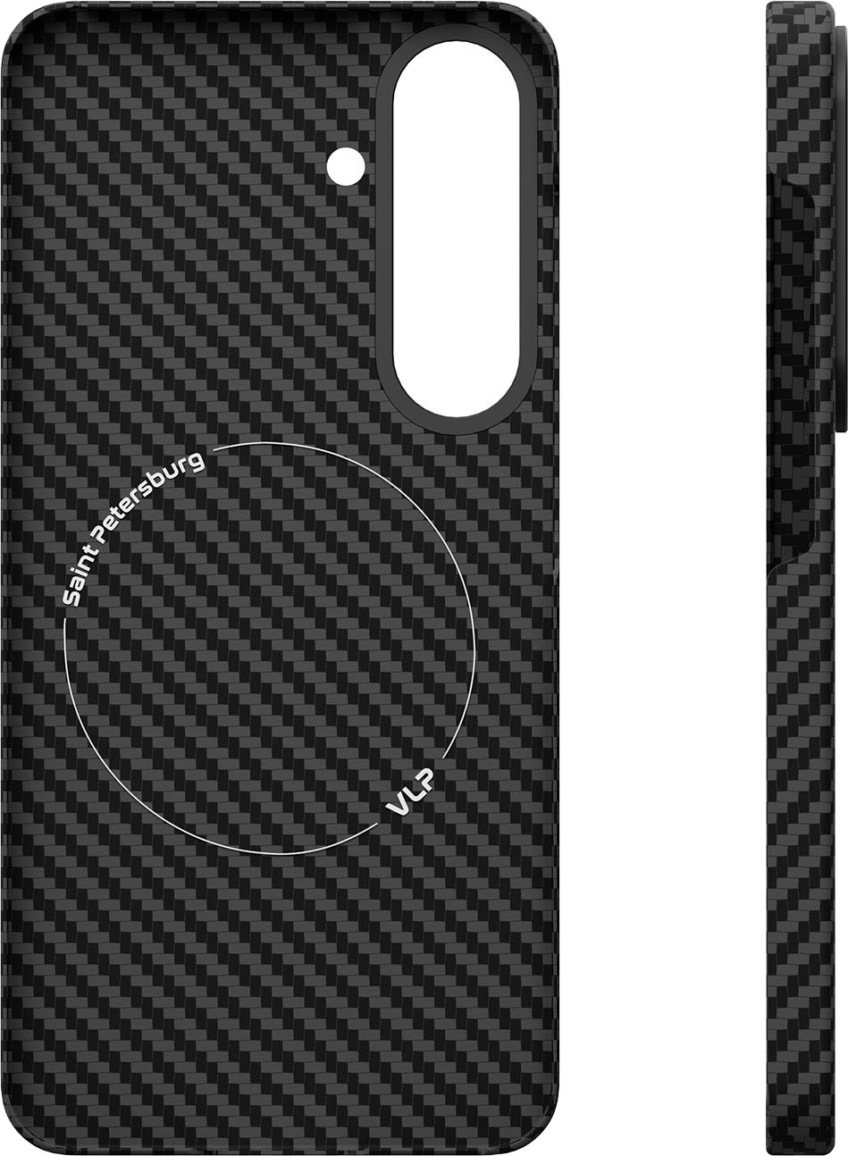 картинка Чехол защитный VLP Kevlar Case с MagSafe для Samsung S25, черный от магазина Технолав