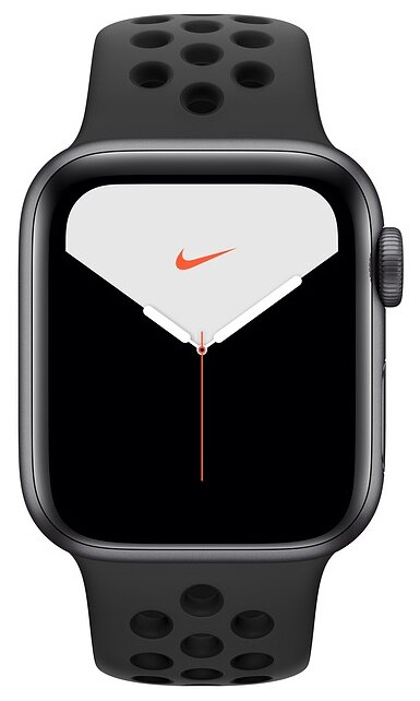 картинка Часы Apple Watch Nike Series 5, 40 мм, корпус из алюминия цвета «серый космос», спортивный ремешок Nike «антрацитовый/чёрный» от магазина Технолав