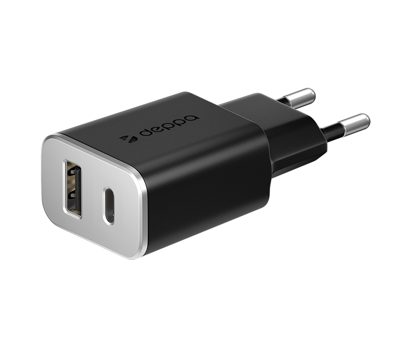 картинка Сетевое зарядное устройство Deppa USB + USB Type-C 3.4А от магазина Технолав