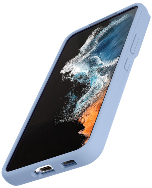картинка Чехол защитный “vlp” Silicone case Soft Touch для Samsung S22, серо-голубой от магазина Технолав