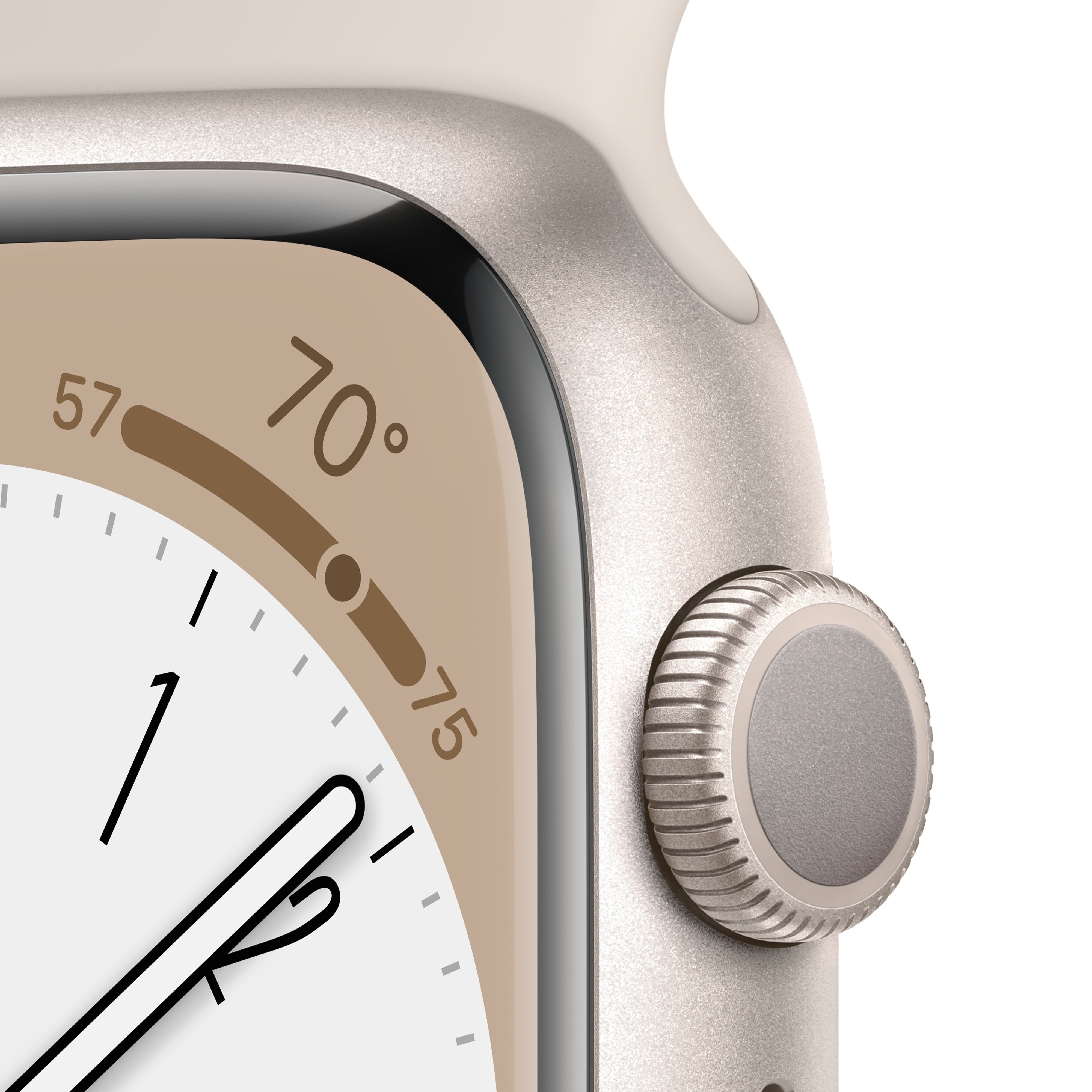 картинка Apple Watch Series 8 GPS, 41mm Starlight Aluminum Case with Starlight Sport Band  (сияющая звезда) (уценка 116) от магазина Технолав