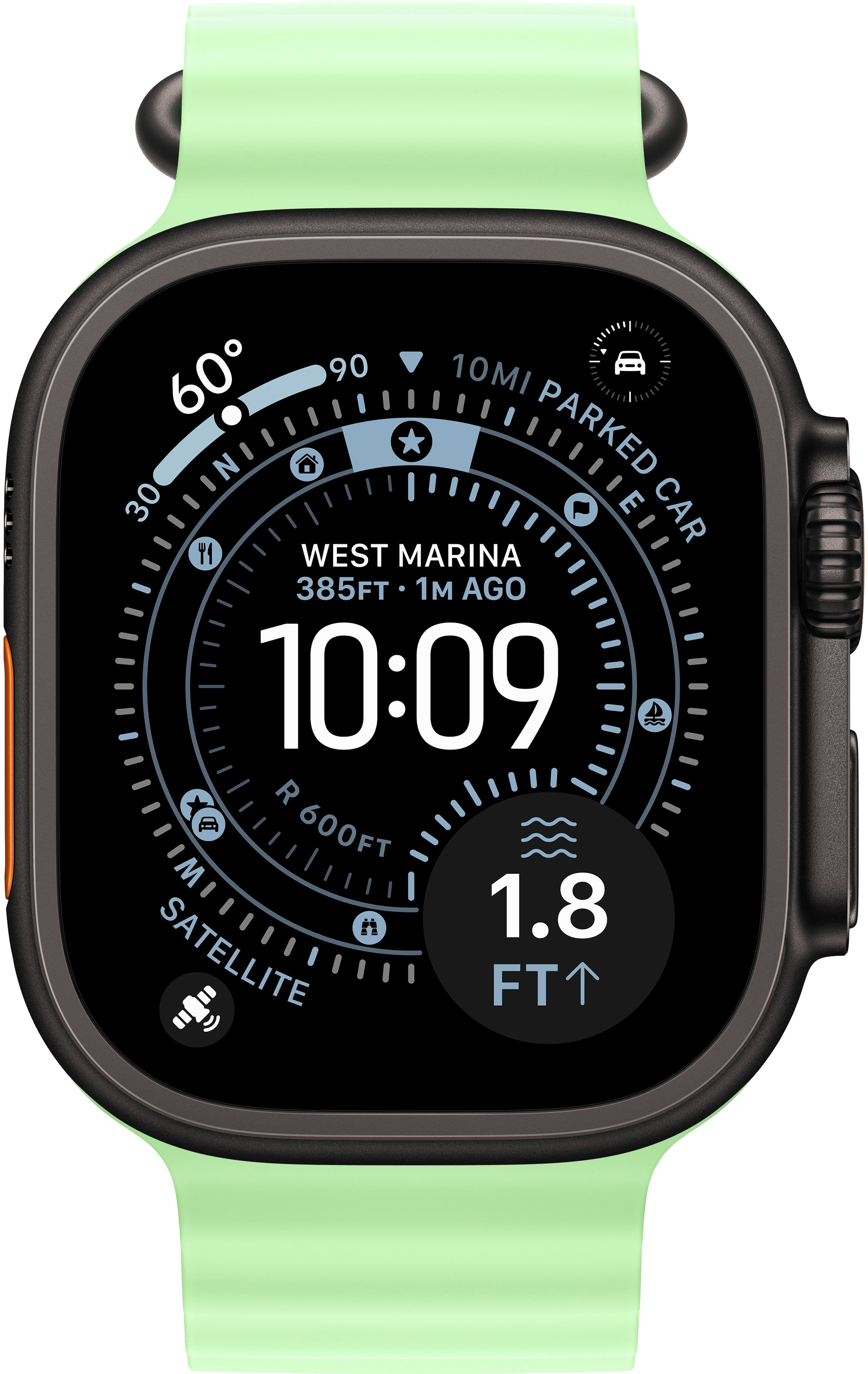 Умные часы Apple Watch Ultra 3 (2025) 49mm Black Titanium Case with Neon Green Ocean Band