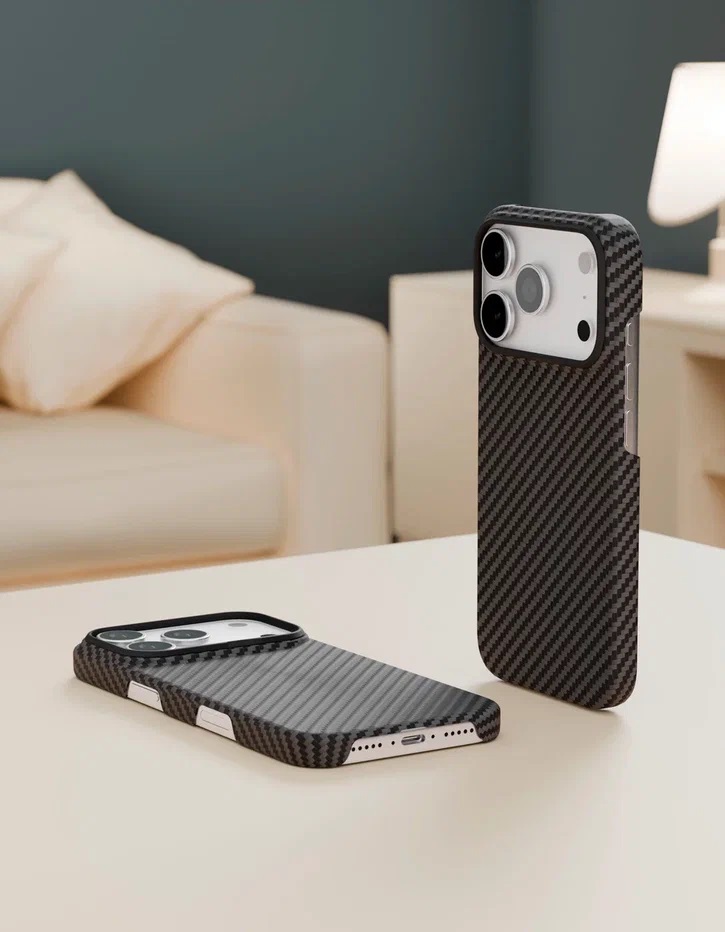 картинка Чехол защитный VLP Kevlar Case с MagSafe для iPhone 17 Pro, черный от магазина Технолав