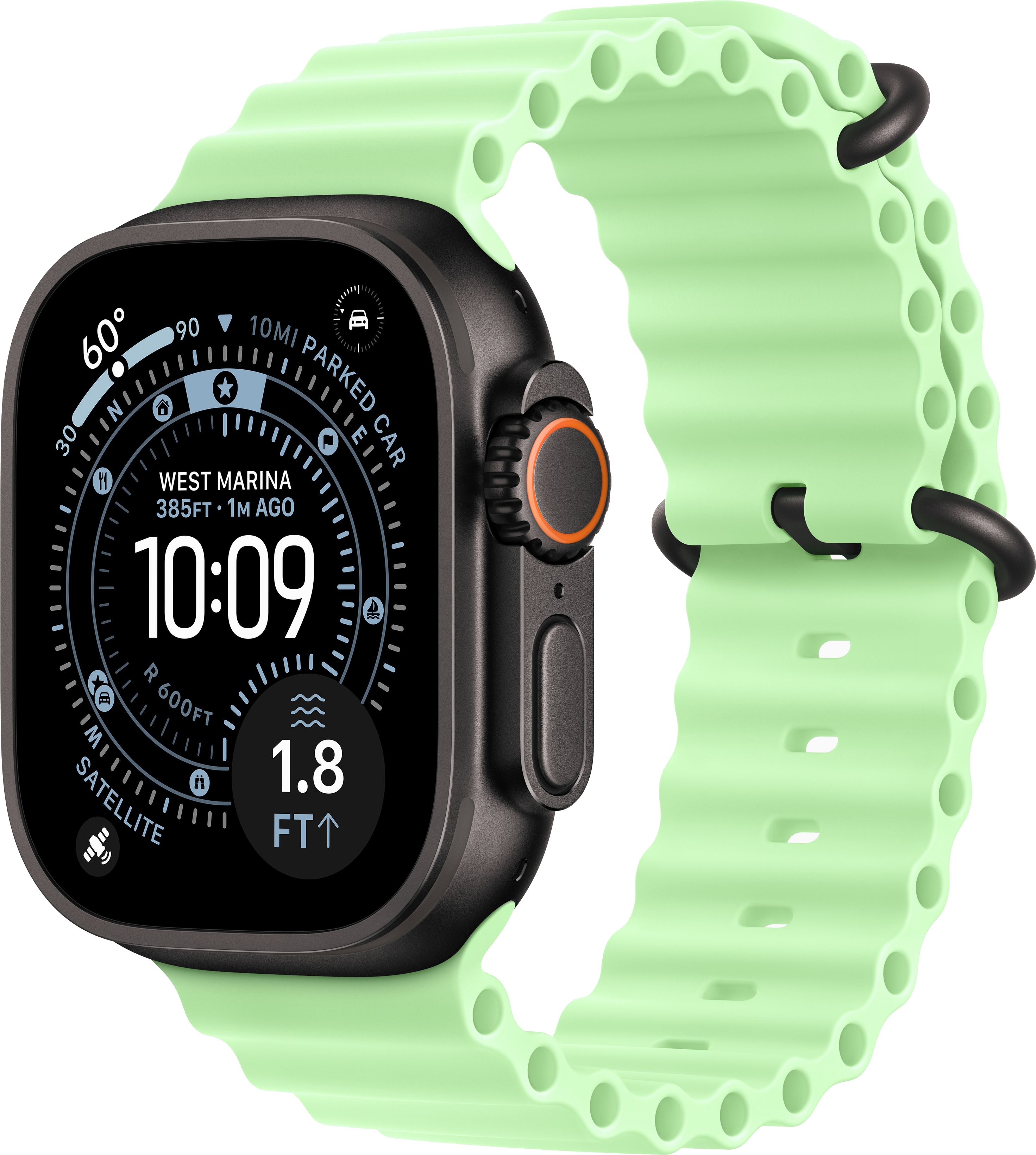 Умные часы Apple Watch Ultra 3 (2025) 49mm Black Titanium Case with Neon Green Ocean Band