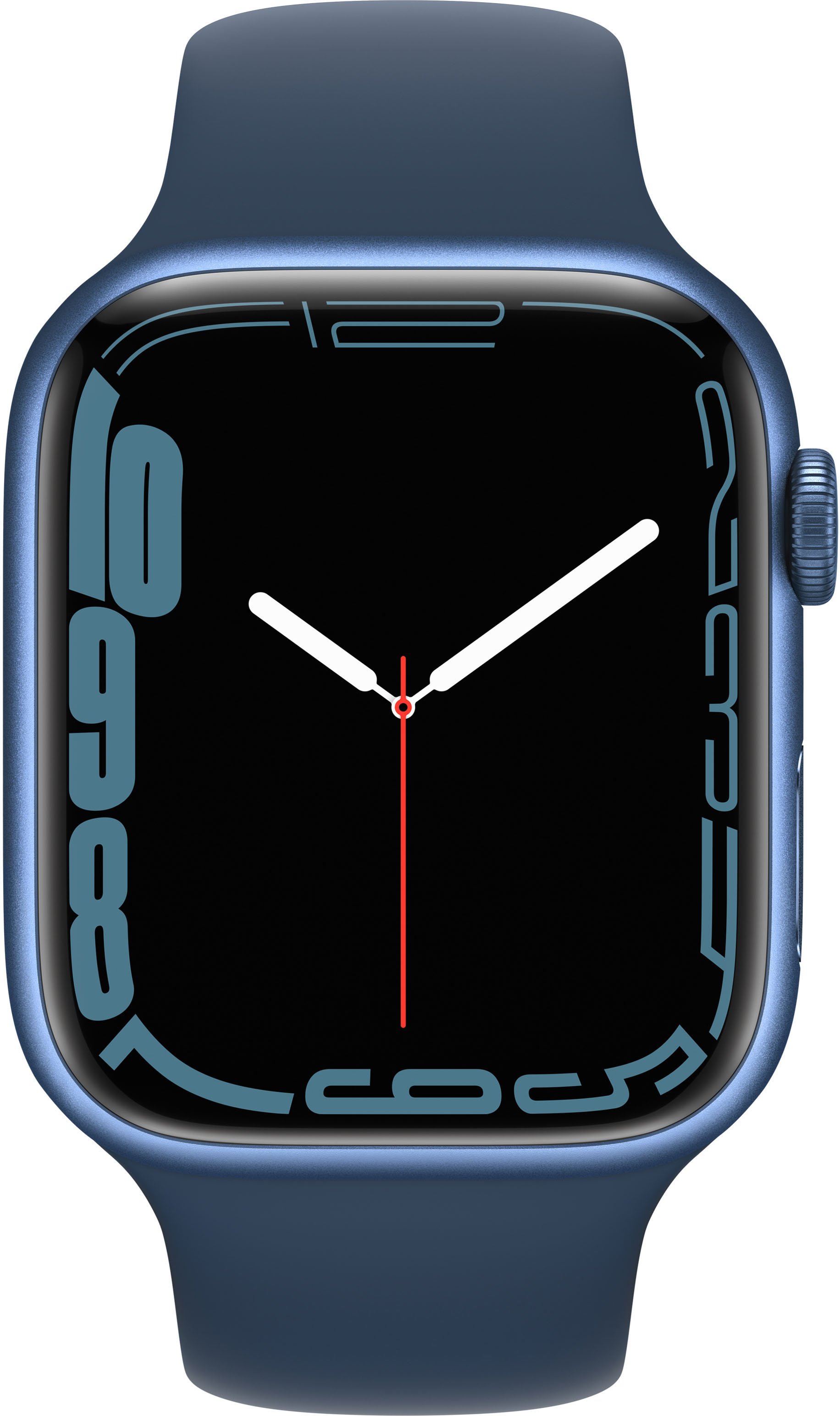 картинка Apple Watch Series 7, 41 мм, корпус из алюминия синего цвета, спортивный ремешок «синий омут» от магазина Технолав