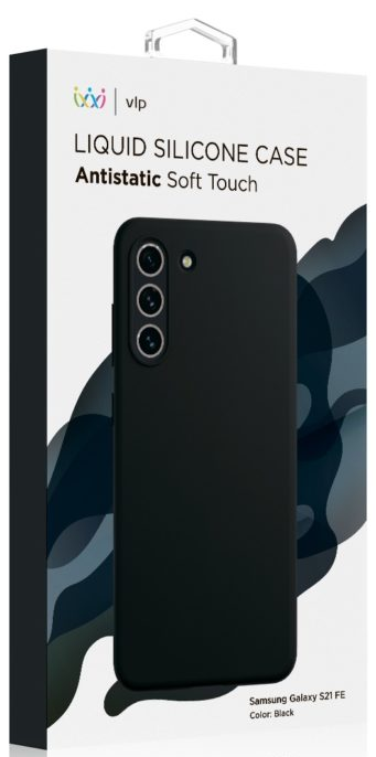 картинка Чехол защитный “vlp” Silicone case Soft Touch для Samsung S21 FE, черный от магазина Технолав