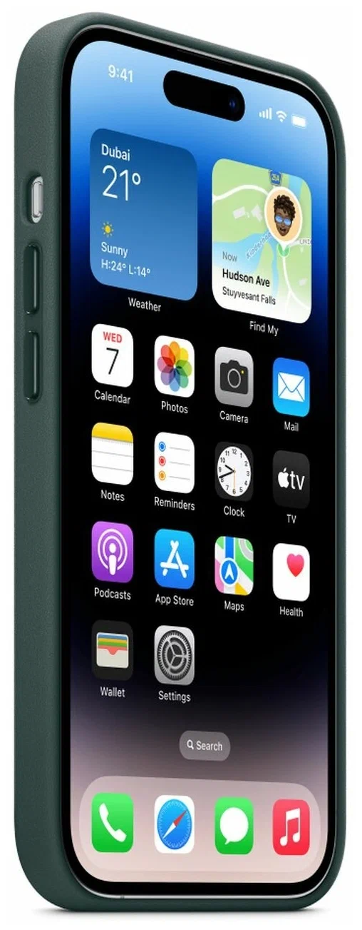 картинка Чехол кожаный Apple MagSafe для iPhone 14 Pro (темно-зеленый) от магазина Технолав