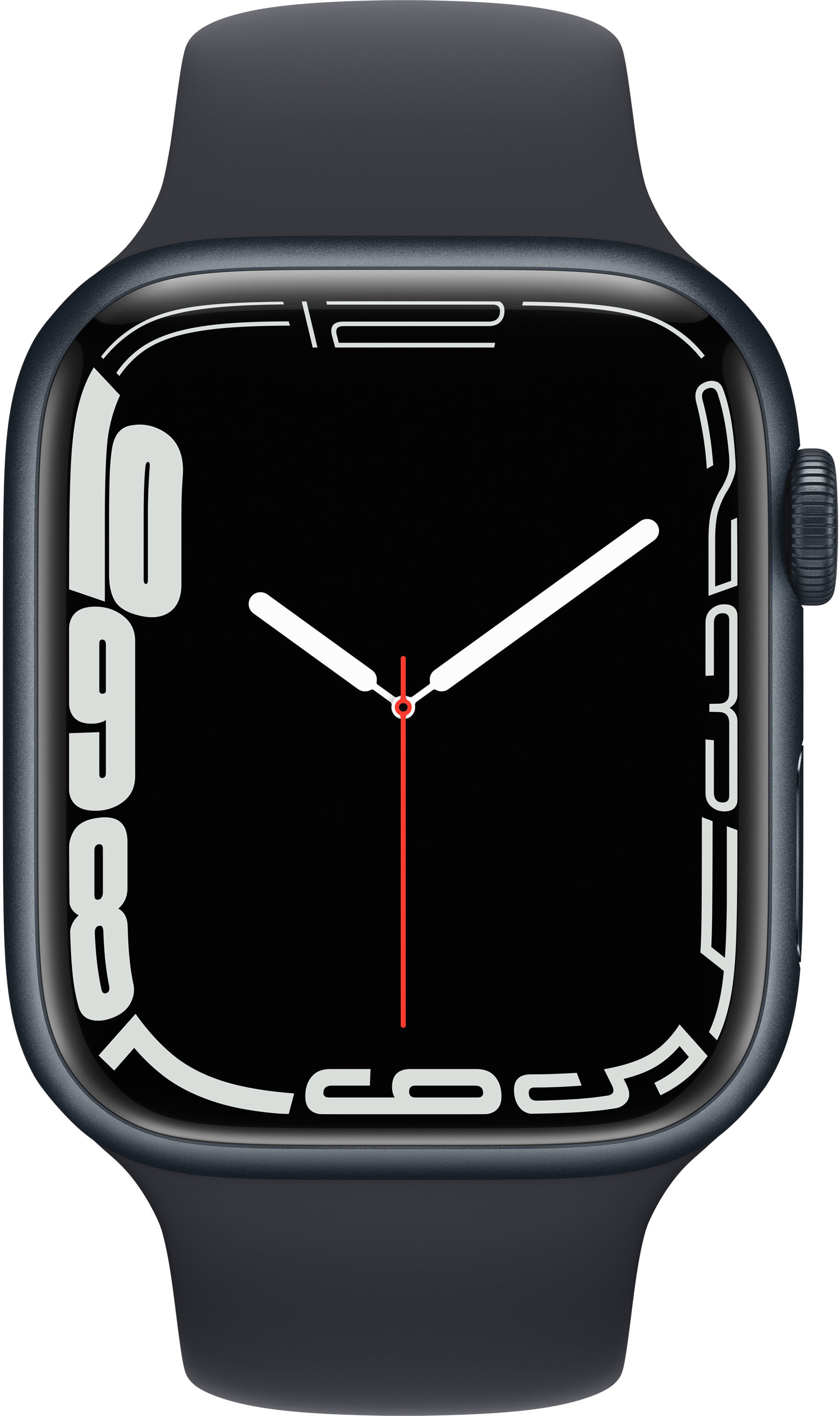 картинка Apple Watch Series 7, 41 мм, корпус из алюминия цвета «тёмная ночь», спортивный ремешок «тёмная ночь» от магазина Технолав