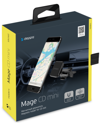 картинка Автомобильный держатель Mage CD mini для смартфонов, магнитный, крепление в CD-слот от магазина Технолав
