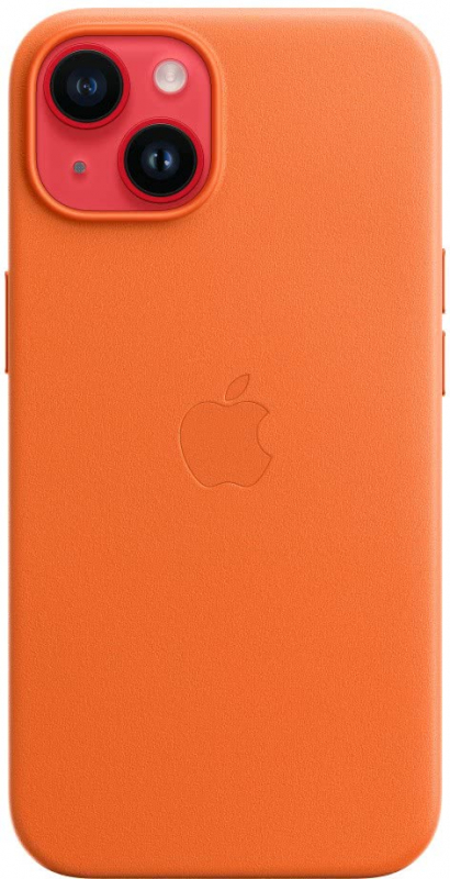 картинка Чехол кожаный Apple MagSafe для iPhone 14 Plus (оранжевый) от магазина Технолав