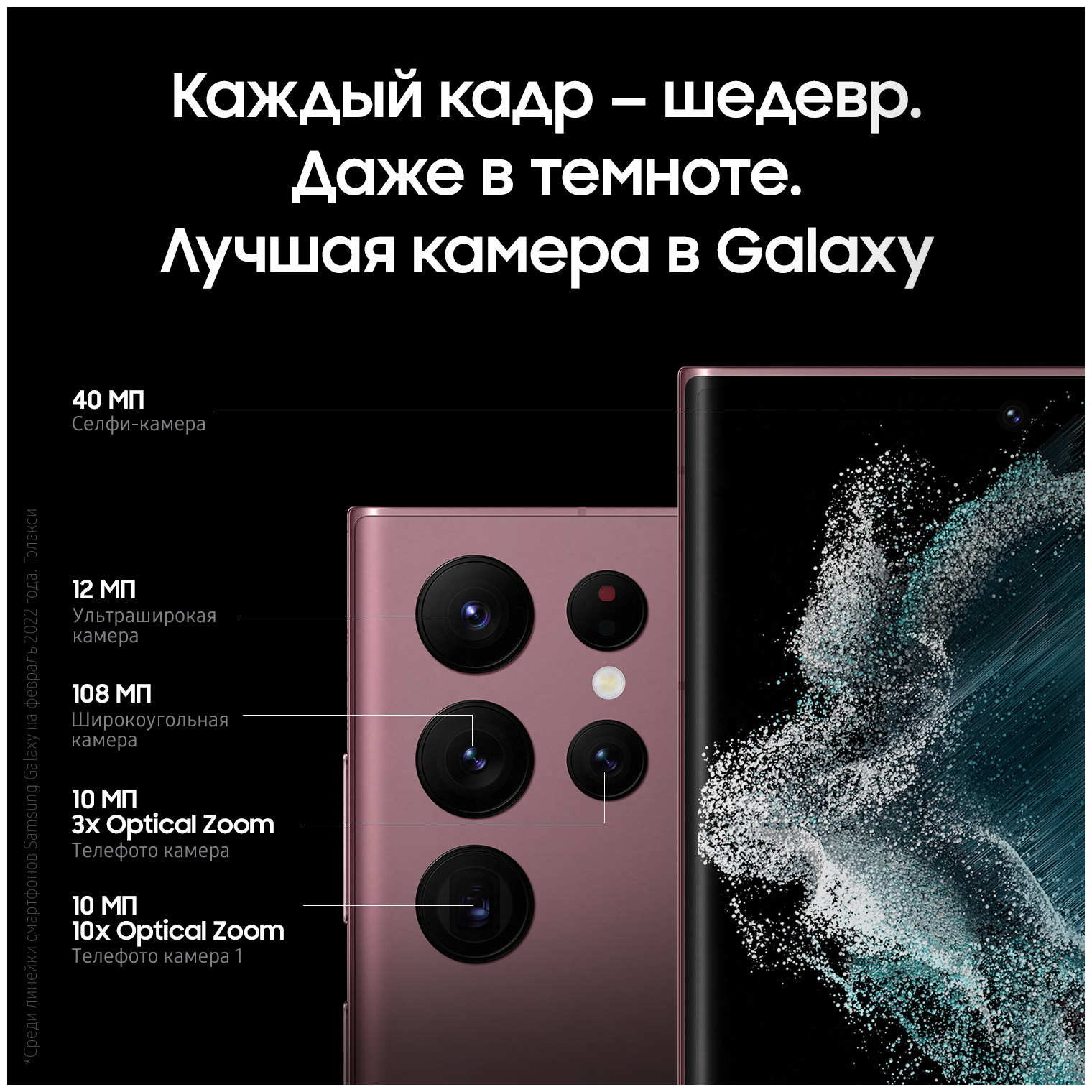 картинка Смартфон Samsung Galaxy S22 Ultra 8/128GB (бургунди) от магазина Технолав