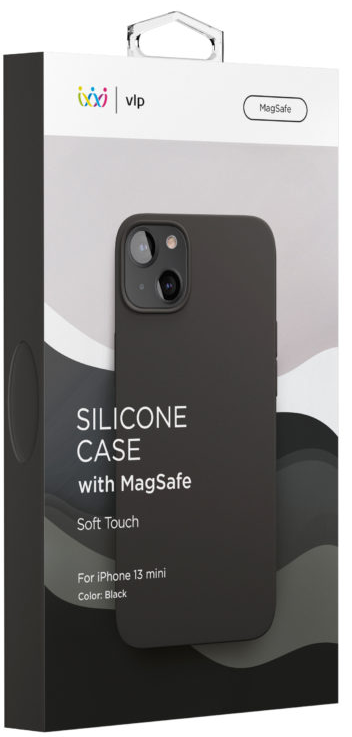 картинка Чехол защитный “vlp” Silicone case with MagSafe для iPhone 13 mini, Soft Touch, черный от магазина Технолав