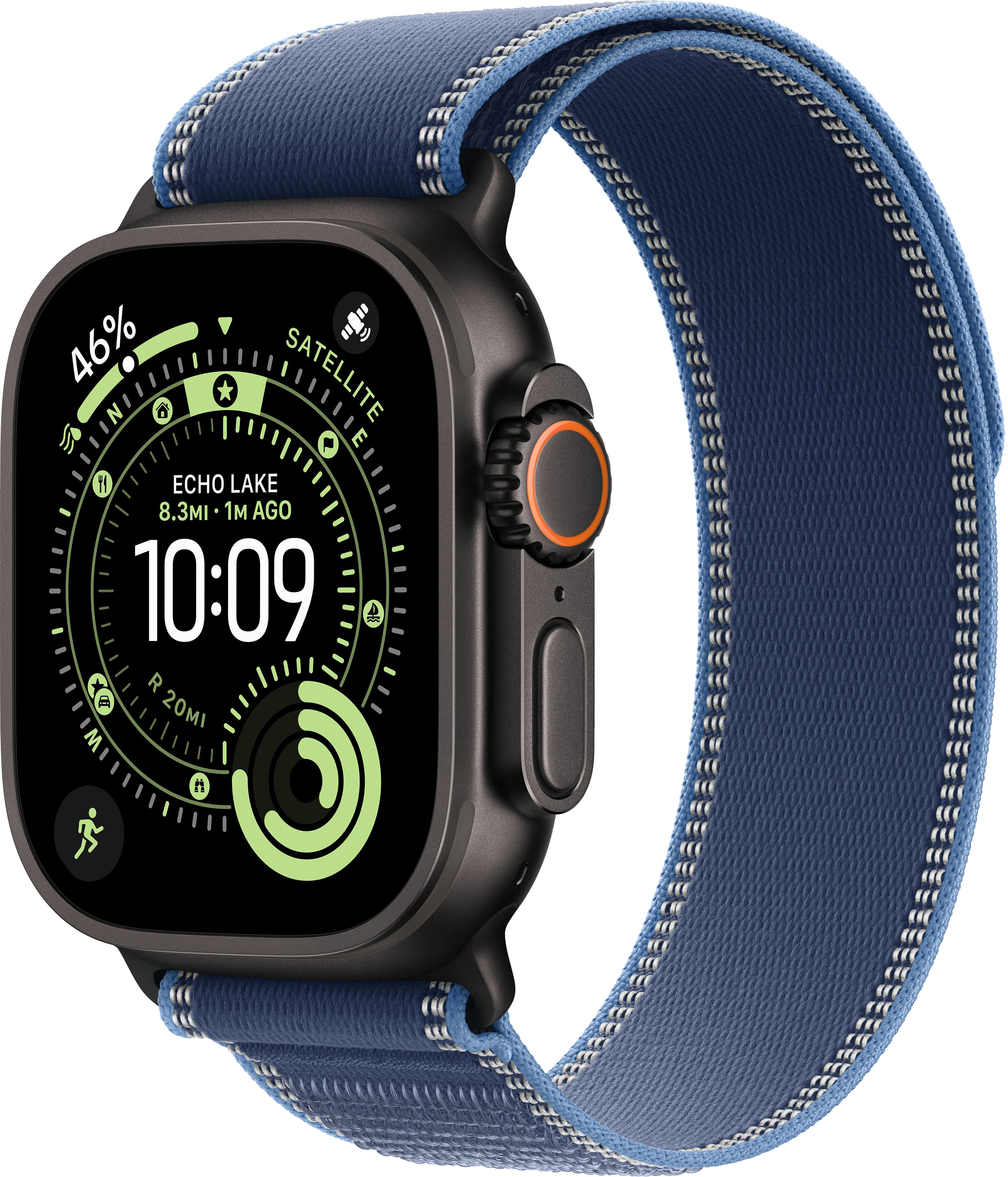 картинка Умные часы Apple Watch Ultra 3 (2025) 49mm Black Titanium Case with Blue/Bright Blue Trail Loop от магазина Технолав