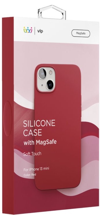 картинка Чехол защитный “vlp” Silicone case with MagSafe для iPhone 13 mini, Soft Touch, красный от магазина Технолав