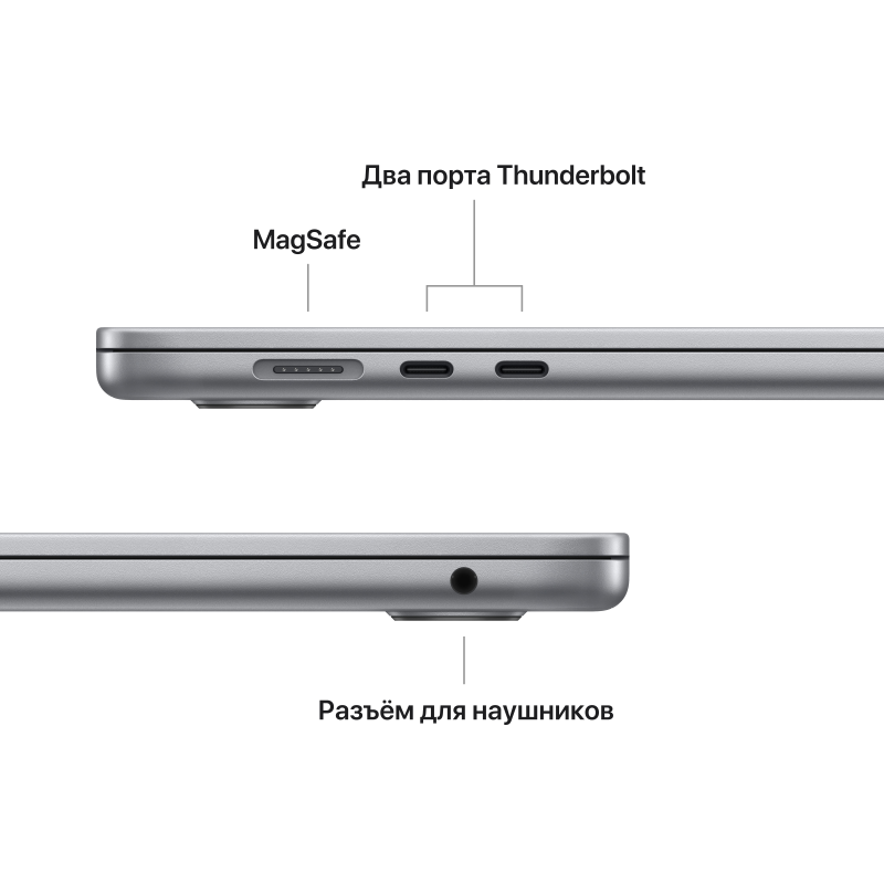картинка Ноутбук MacBook Air 15 2023 (Apple M2 8-core CPU, 10-core GPU, 512GB, 8GB) MQKQ3 Space Gray от магазина Технолав