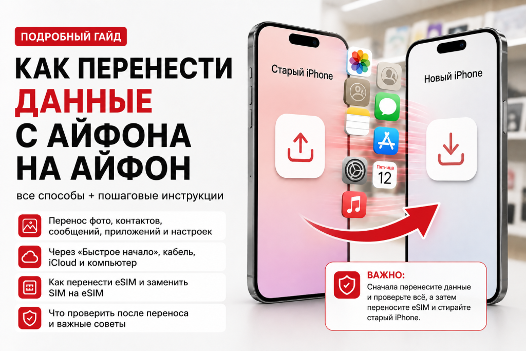 Как перенести данные с iPhone на iPhone