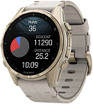 Смарт-часы Garmin Fenix 8 43mm AMOLED Sapphire Soft Gold Stainless Steel/Fog Gray Leather Band (010-02903-40)